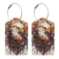 thumbnail image 3 of Pofeuu Colorful Abstract Eagle Print Luggage Tags, Privacy Cover ID Label with Stainless Steel Loop and Address Card for Travel Bag Suitcase-1, 3 of 5
