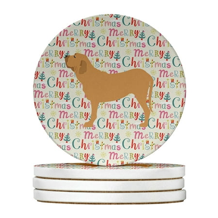 

Fila Brasileiro Merry Christmas Large Sandstone Coasters Pack of 4 4 in x 4 in