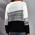 thumbnail image 4 of Suéter de mujer con hombros caídos y cuello redondo de manga larga con degradado para otoño invierno negro M, 4 of 6
