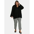 thumbnail image 2 of The Pioneer Woman V-Neck Pointelle Cardigan Sweater, Lightweight, Women’s Plus, 2 of 5
