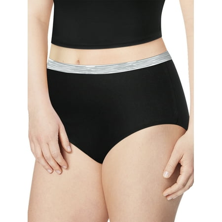 Just My Size Women's Assorted Cotton Brief Underwear, 6-Pack