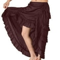 thumbnail image 2 of WTXUE Skirts, Flutter Ruffle, Women Skirt Skirt Solid Mid-Length Women's Plus, Brown Size L, 2 of 8