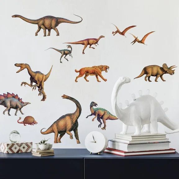 DINOSAURS Wall Stickers 16 New Decals T-Rex Boys Kids Bedroom Decorations Room Decor