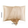 thumbnail image 5 of EazyTech Premium Simulated Silk Pillowcase Set of 2 (20x26 Inches) for Hair & Skin Care,Standard Size Satin Pillow Cases with Envelope Closure, Wrinkle-Free Gifts for Women & Men Khaki, 5 of 5