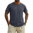 thumbnail image 2 of DPTALR Men's Breathable Crew Neck Short Sleeve T-Shirt,Gray,Big Men's,Tall Men's XXXXXL,Young Men's Shirts, 2 of 8