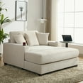 thumbnail image 1 of Noble House 55" Oversized Chaise Lounger Modern Style Sofa Couch,Cream, 1 of 10