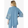 thumbnail image 2 of Roaman's Women's Plus Size Chambray Embroidered wrap, 2 of 6