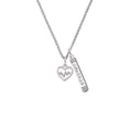thumbnail image 2 of Delight Jewelry Silvertone Heart with AB Crystal Heartbeat Silvertone Courage Strength Wisdom Honesty Bar Charm Necklace, 23", 2 of 4