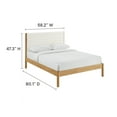 thumbnail image 4 of Platform Bed Frame, Tufted, Full, Oak Brown, Wood, Hotel Bedroom, Modern Contemporary, HB38207, 4 of 9