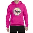thumbnail image 3 of Floral Nurse Appreciation Pop Culture Unisex Graphic Hoodie Sweatshirt, Fuschia, Medium, 3 of 5