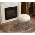 thumbnail image 1 of Fur Ottoman With Metal Legs White or Pink, 1 of 1