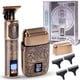 thumbnail image 1 of Regalos para él y maquinilla de afeitar para hombres, recortadora de barba con huecos, revestimientos de peluquero, afeitadoras calvas, kit de aseo para hombres con 4 protectores y 2 cabezal, 1 of 5