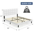 thumbnail image 5 of HAIIDE Queen Bed Frame, Queen Size Platform Bed With Fabric Upholstered Headboard,White, Easy Assembly, 5 of 8