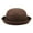 Coffee, variant on Classic Wool Panama Bowler Hat for Men and Women Elegant Roll Up Brim Solid Round Cap Timeless Bucket Headwear