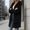 Black, variant on Womens Hooded Sherpa Fleece Jacket Cable Textured Zip Up Longline Coat with Patch Pockets
