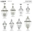 thumbnail image 2 of Livex Lighting Monterey 2 Light Outdoor Chain Hang in Brushed Nickel, 2 of 9