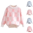 thumbnail image 4 of Chandail pour Bébé Fille Col Rond Manches Longues Imprimé Dessin Animé Pull Tricoté Automne Hiver Chandail en Molleton Bleu Clair, 4 of 4