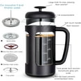 thumbnail image 3 of Easyworkz French Press 34 oz Coffee Tea Maker with Borosilicate Glass,Soft Grip Handle, 3 of 8