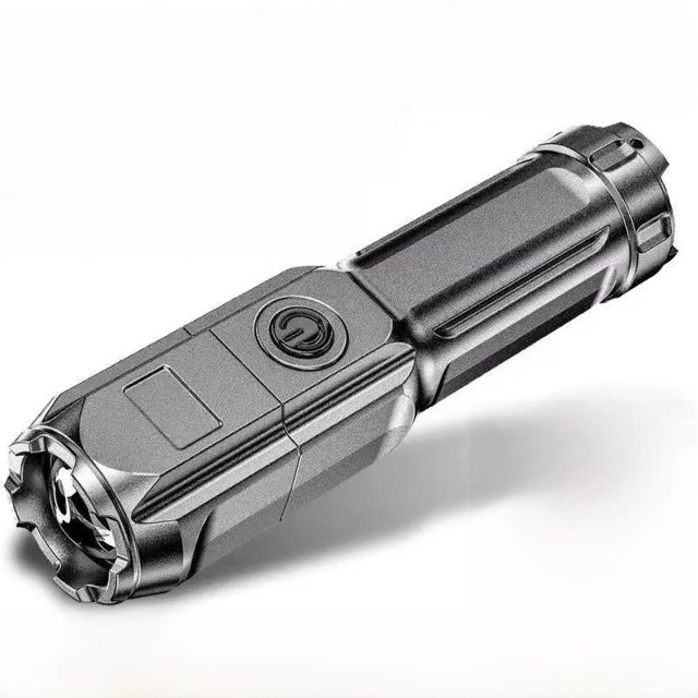 Linterna de luz fuerte, recargable, para uso doméstico, duradera, fuerte, para exteriores, súper brillante, con zoom remoto, pequeña, portátil, linterna de mano