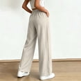 thumbnail image 7 of LIaqionyy Women's Straight Leg Pants Elastic Waist Drawstring Flowy Loose Lounge Lightweight Trousers with Pockets, 7 of 7