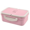 thumbnail image 1 of organization and storage,Lunch Box Portable Wheat Straw Picnic Microwave Bento Food Storage Container Hot,Pink, 1 of 1