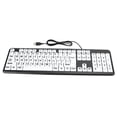 thumbnail image 1 of Computer Large Print Wired Keyboard with 104 Keys Cable Fluent Typing Lightweight USB Keyboards Cable Input Equipment Keypad Elderly Weak Sight, 1 of 8