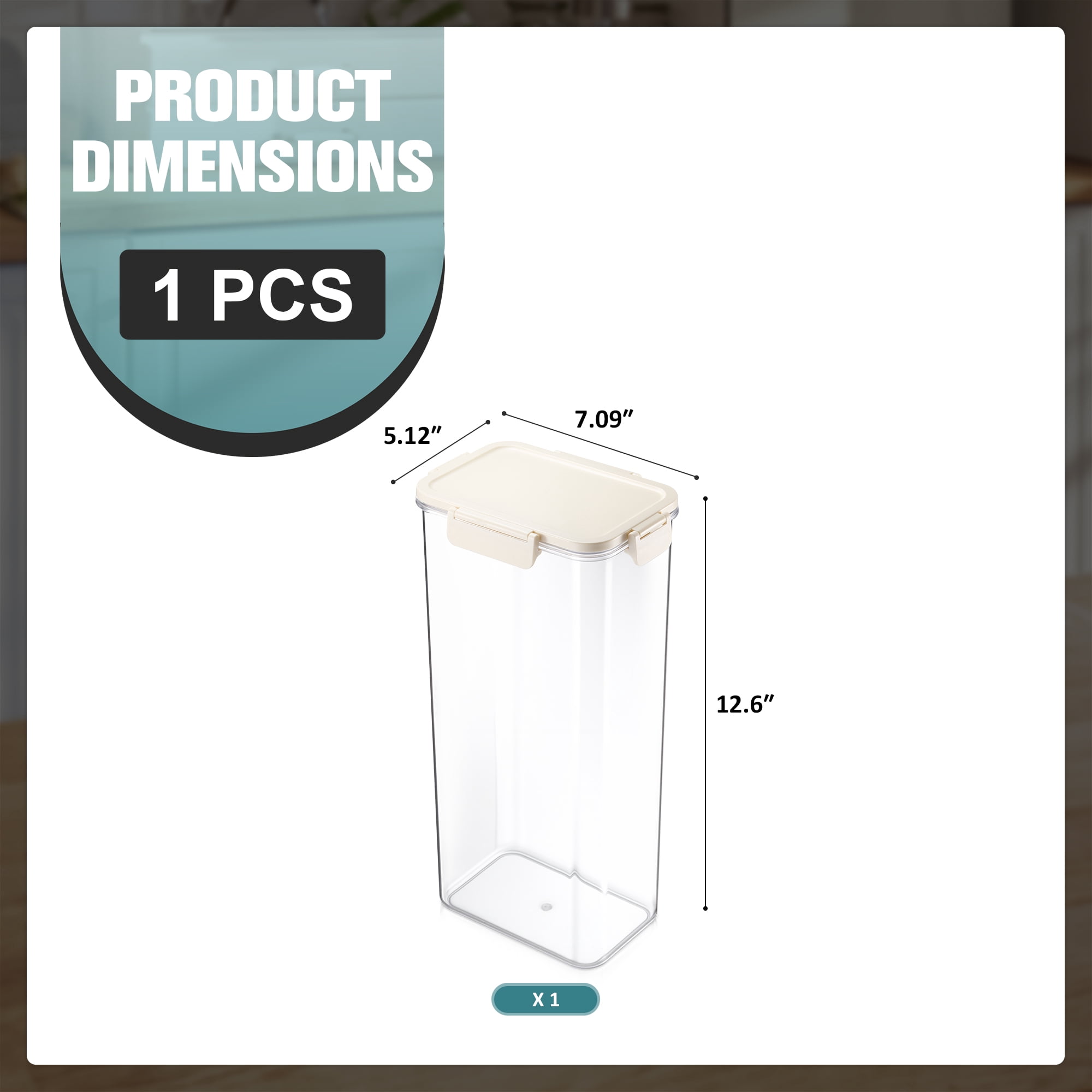 Sorbus Clear Extra Tall Rectangle Food Storage Container with Lid, Stackable