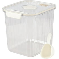 Clear Rice Storage Container Bin with Scoop, 22 LBs Airtight Pet Food Container, Set of 1 Plastic Dry Food Storage Bin