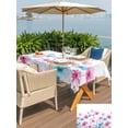 thumbnail image 5 of Outdoor Tablecloth with Umbrella Hole for Patio/Picnic/Party/Camping, Blue Pink Flowers Waterproof Table Cloth Rectangle Table Cover Washable, Spring Garden Floral Watercolor (60"x 102"), 5 of 8