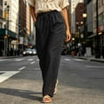 thumbnail image 4 of Oksale Lightweight Pants for Women Summer Lace Straight Leg Pants with Pockets Soft Comfy Drawstring High Waist Casual Pants Going Out Trousers 2026 Black L, 4 of 7