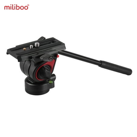 miliboo Video Camera Tripod Action Fluid Drag Head Hydraulic Pan Tilt Head with Quick Release Plate for Canon Nikon Sony
