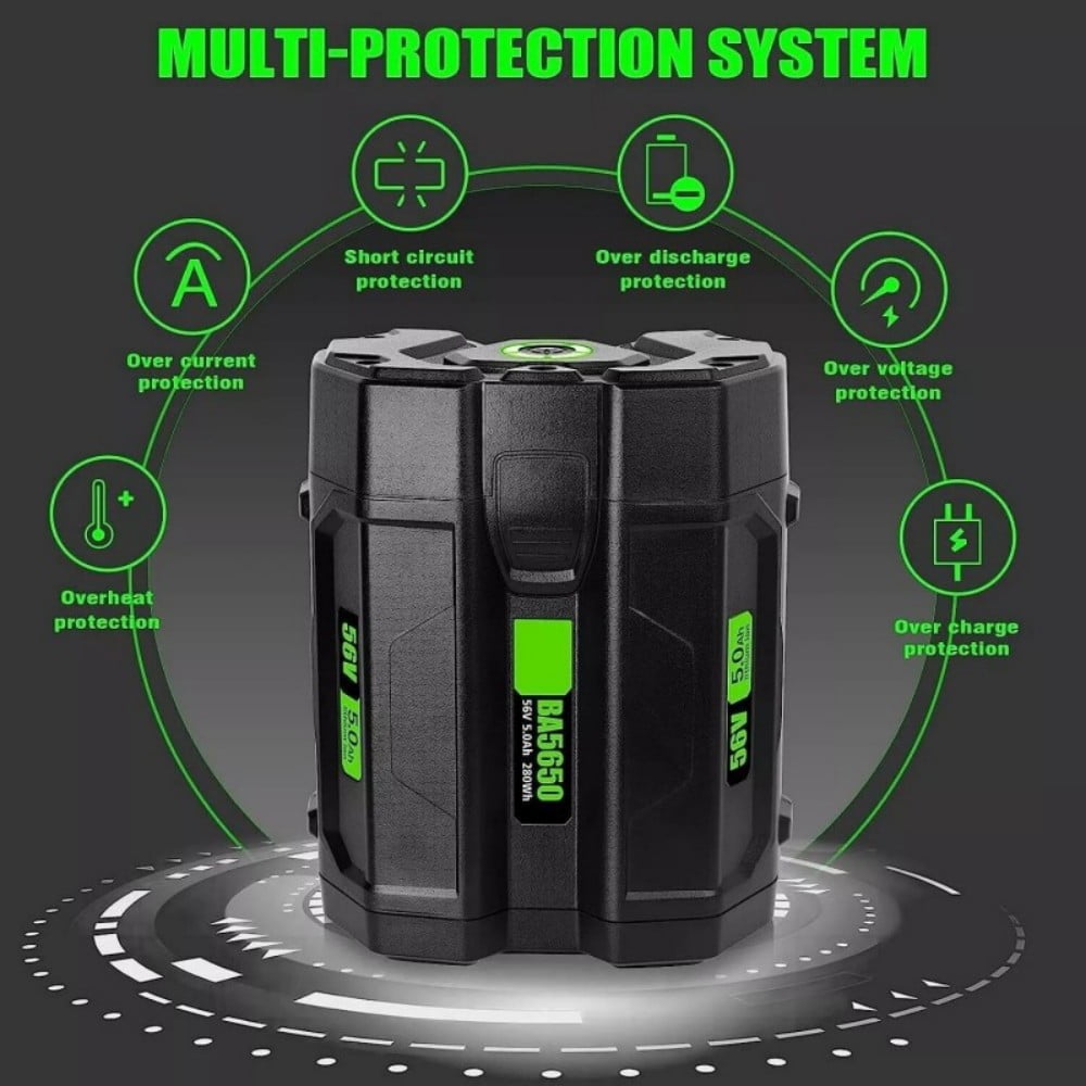 BA5600T 56V 5.0Ah Battery Replacement for EGO 56V Battery Compatible with EGO 56V Power Tools (Lawn Mower Leaf Blower Chainsaw)