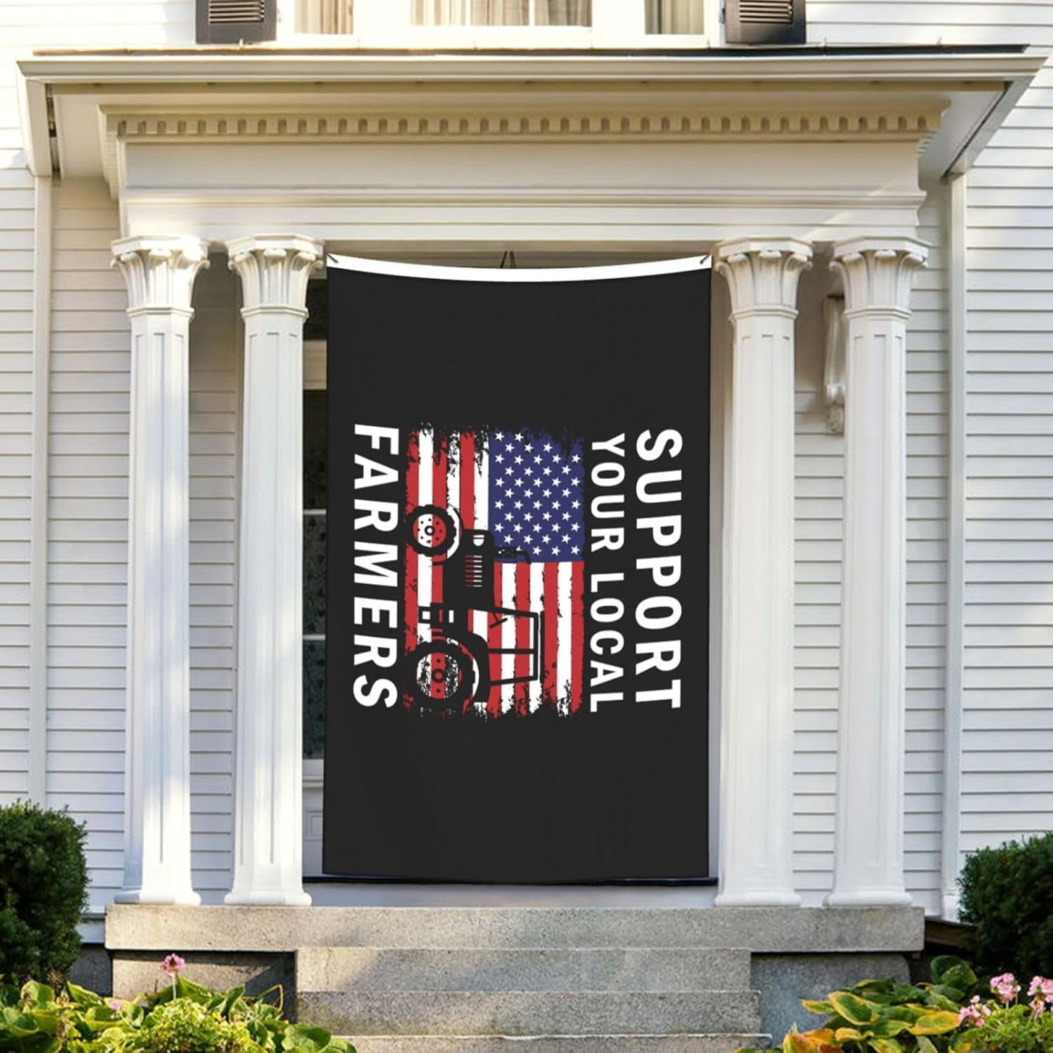 Support Your Local Farmers Usa Flag Flag 5x8 Ft Double-Sided Flags Outdoor Large Size Heavy duty Decorative Banner Du