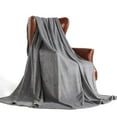thumbnail image 2 of Cozy Microfiber Extra Soft Solid Color Throw Bed Blanket Throw - 50" x 60" - Grey, 2 of 5