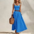 thumbnail image 2 of HAOTAGS Womens Polka Dot Dresses,Square Neck Sleeveless Cocktail Party Gown A-Line Dress Sky Blue Size M, 2 of 9
