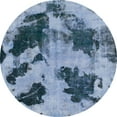 thumbnail image 1 of Ahgly Company Indoor Round Abstract Denim Blue Abstract Area Rugs, 3' Round, 1 of 6