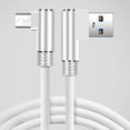 thumbnail image 5 of Bearachild Línea de datos tejida de nailon de doble codo de 1/2/3 metros para Android USB 3 .0 Cable de datos de teléfono Cable de repuesto Teléfono y Comunicación Blanco 3 metros, 5 of 5