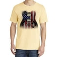 thumbnail image 2 of Wild Bobby, Flag Guitar, Streetwear, Garment-Dyed Washed Look Short Sleeve T-Shirt, Banana, 2XL, 2 of 3