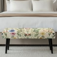 thumbnail image 5 of Chririnla Vintage Wildflower Print Polyester Spandex Fabric Long Bench Cover with Snug Fit, Removable Stretchy Bench Slipcover for Bedroom, 5 of 9