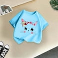 thumbnail image 5 of Shirts for Girls 8-10 Years Short Sleeve T-Shirt Preppy Clothes Cute Cat Shirt Summer Casual Loose Soft T Shirt Tops Blue, 5 of 5
