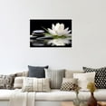 thumbnail image 2 of ZHONGYUTONG Lotus Flower Wall Art Zen Stone Pictures Spiritual Wall Decor Meditation Painting Spa Artwork for Bathroom Yoga Room Office (12" x 18"), 2 of 6
