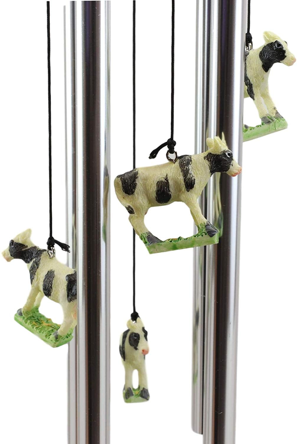 Ebros Gift Bovine Holstein Cow and Baby Calf Family Resonant Relaxing Wind Chime