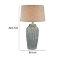 thumbnail image 5 of Leni 31 Inch Hydrocal Table Lamp Drum Shade Blue Gray Tall Urn Base - Saltoro Sherpi, 5 of 5