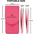 thumbnail image 3 of Beauty Power Professional Tweezers Set – Slant & Point, Ultra Precision German Stainless Steel Tweezers for Eyebrows, Chin, Ingrown Hair & Facial Grooming – Lightweight Travel Case  - Gift Idea, 3 of 10