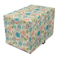 thumbnail image 1 of Floral Dog Crate Cover, Retro Doodle Flower Field Dandelions Daisy Birds Circles Cheerful Image, Easy to Use Pet Kennel Cover for Medium Large Dogs, 35" x 23" x 27", Multicolor, by Ambesonne, 1 of 6