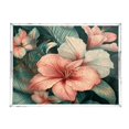 thumbnail image 2 of WOBOGO Exotic Pink Flowers Acrylic Serving Trays 15.7x11.8 Inch Spill Proof Clear Decorative Organizer with Handle, 2 of 7