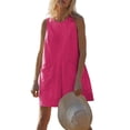 thumbnail image 1 of MAWCLOS Dames Romper Bohème Combinaisons Jambe Large Pantalon Long Vacances en Vrac Harem Extensible Pantalon Rose Rouge L, 1 of 6