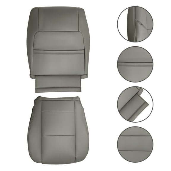 maXpeedingrods Front Driver & Passenger Leather Seat Cover Gray Fit For Toyota Sequoia 2000-07