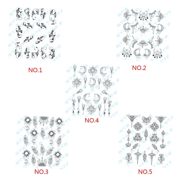 Soidarity Nail Art Flower Nail Stickers Decoración 3D DIY Mujeres Niñas Retro Moon Pendant Nail Decal Arte de uñas No.02 Soidarity MJ1201-02