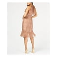 thumbnail image 2 of RACHEL ROY $425 Womens New 1522 Brown Animal Print Ruffled Halter Dress 2 B+B, 2 of 2
